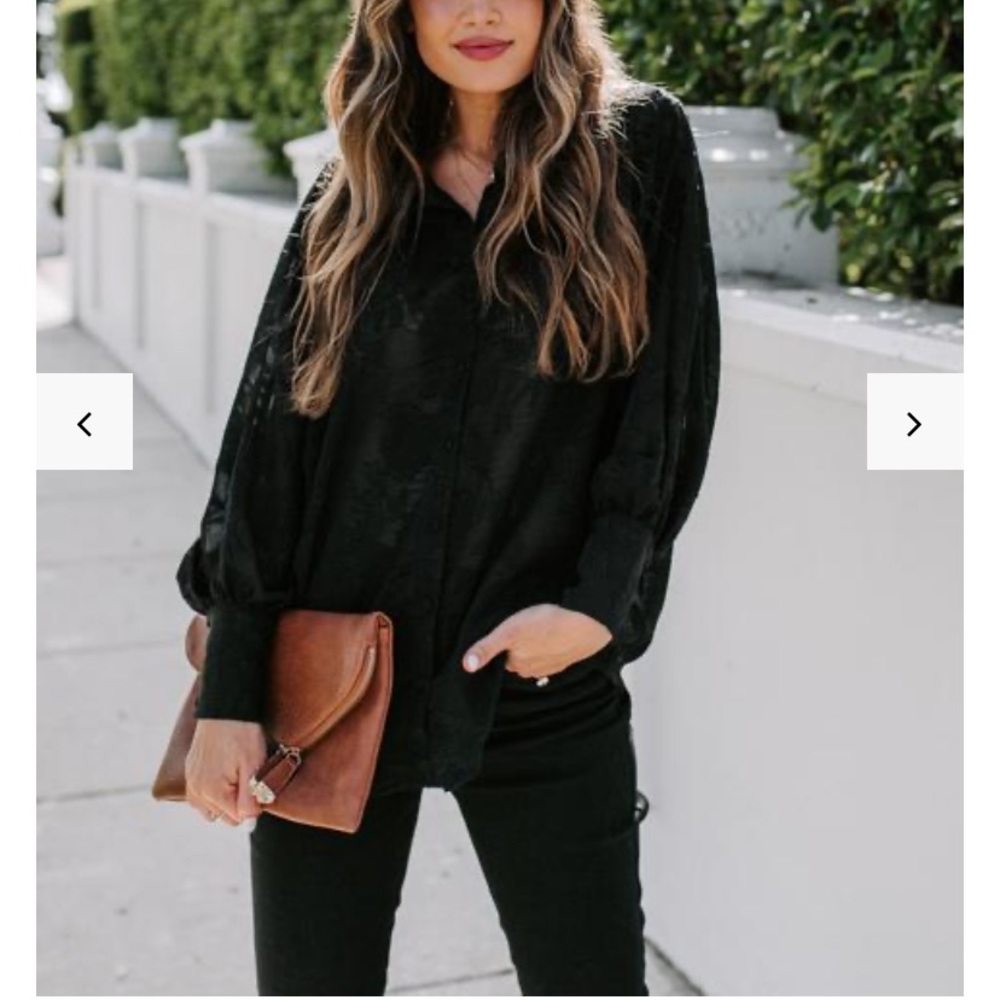 Vici Black Button Down Blouse - image 1